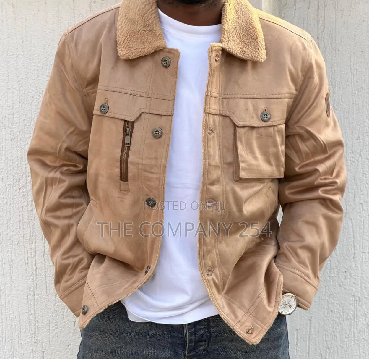 Quality Casual Designer Denim Collar Jackets With Far and Pocket