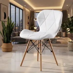 Dining Chairs; Leather Modern Eames Butterfly Chairs With Wooden Legs