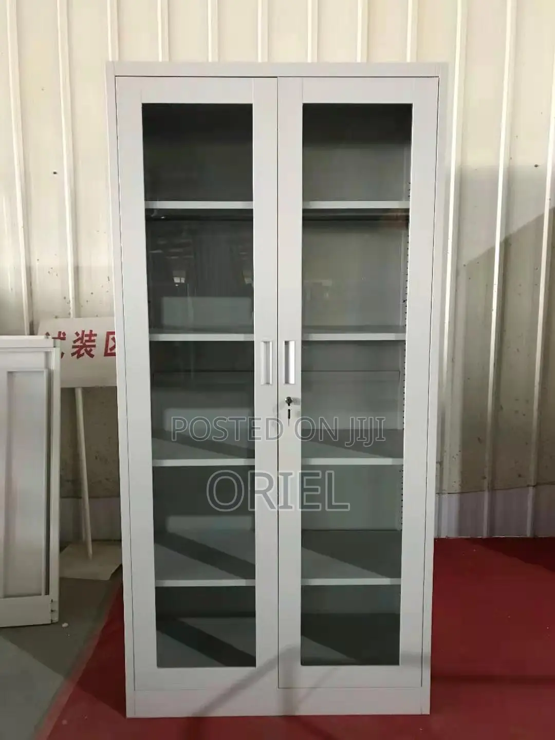 Office Cabinet : 2-Door Full Glass Lockable Cabinet
