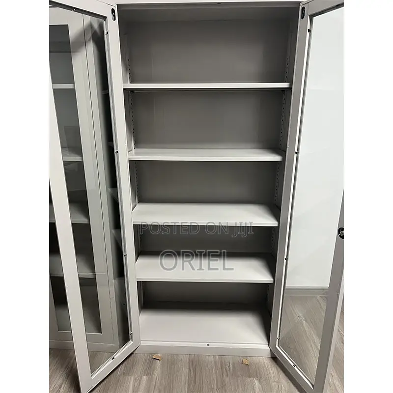 Office Cabinet : 2-Door Full Glass Lockable Cabinet