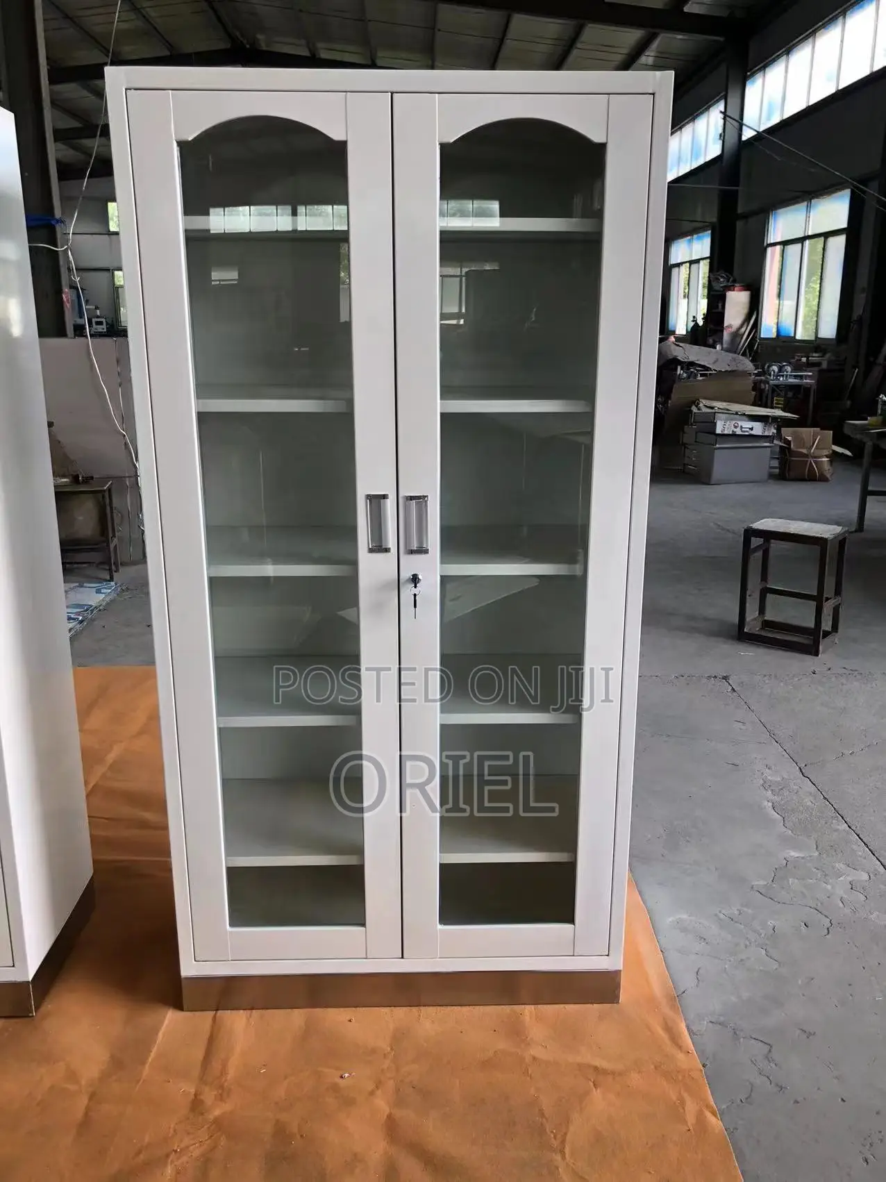 Office Cabinet : 2-Door Full Glass Lockable Cabinet