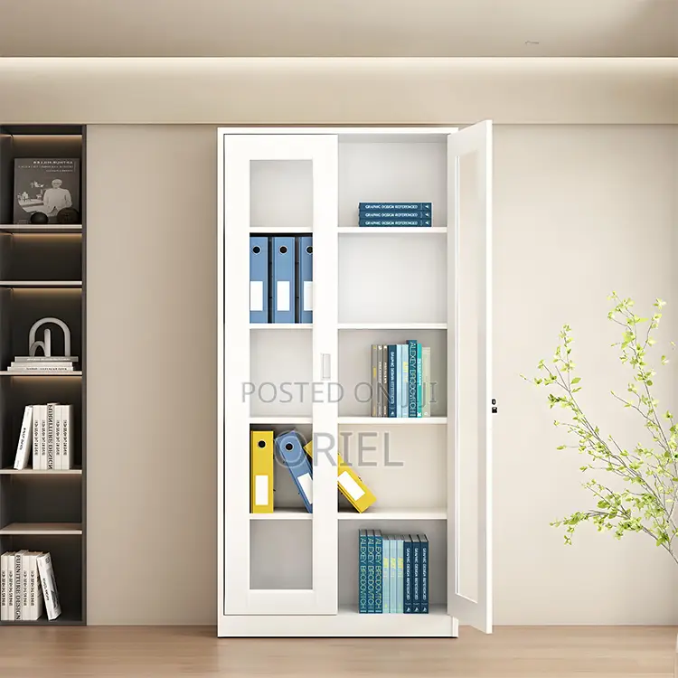 Office Cabinet : 2-Door Full Glass Lockable Cabinet