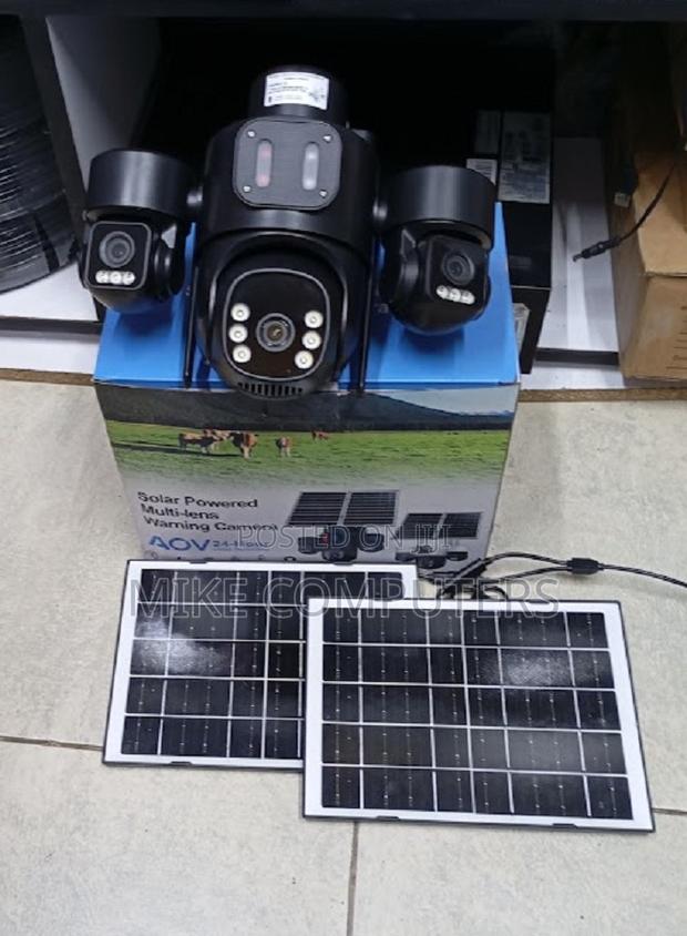 4G Triple Lens Solar CCTV Camera Hieasy Dual Panel