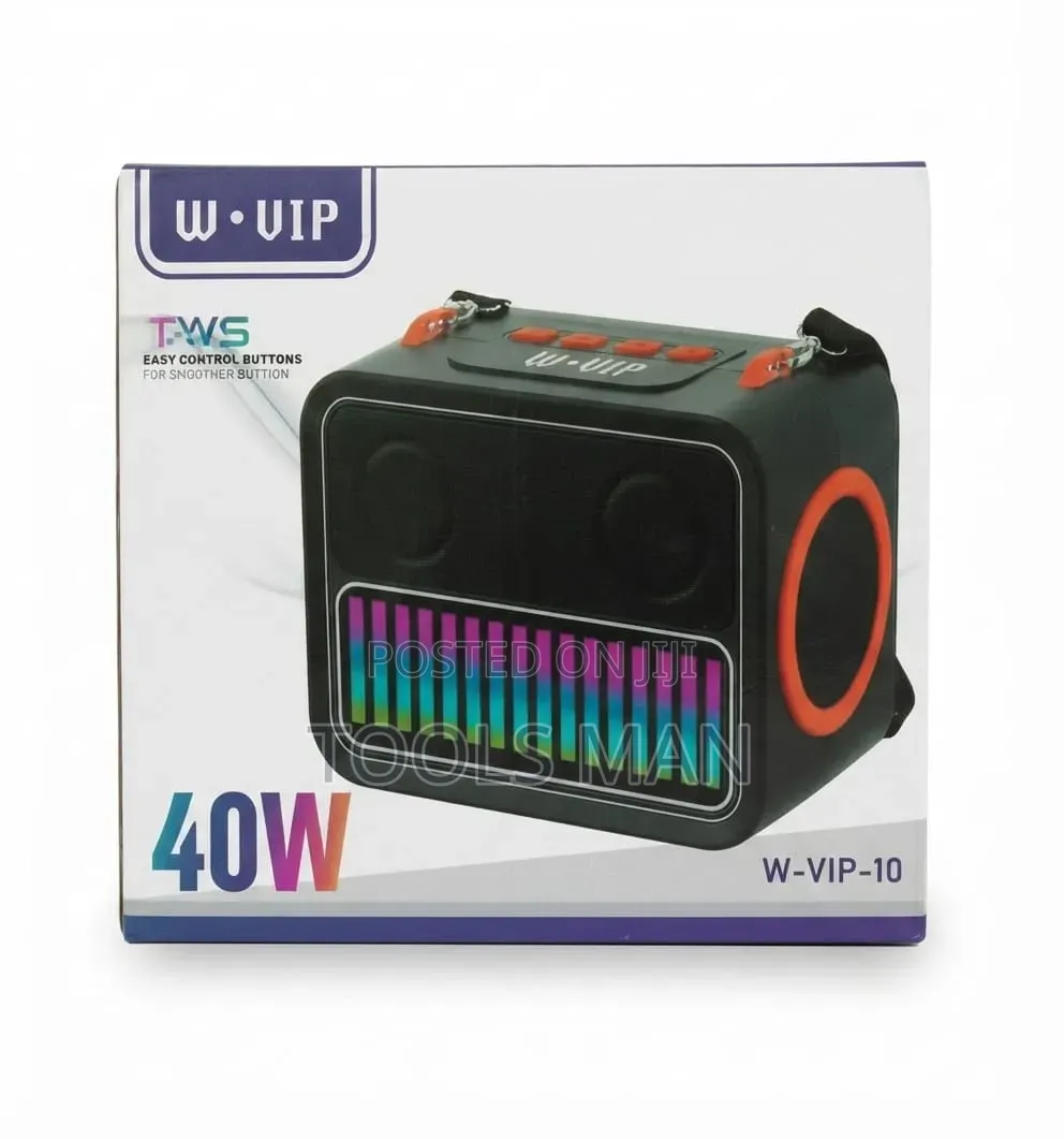 W-Vip 10 Portable 40W Bluetooth Speaker With RGB LED Lights.