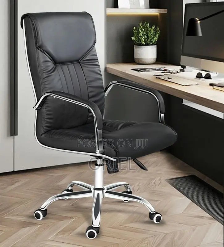 Office Chair : Sturdy Frame Executive Leather Visitor Office Chair