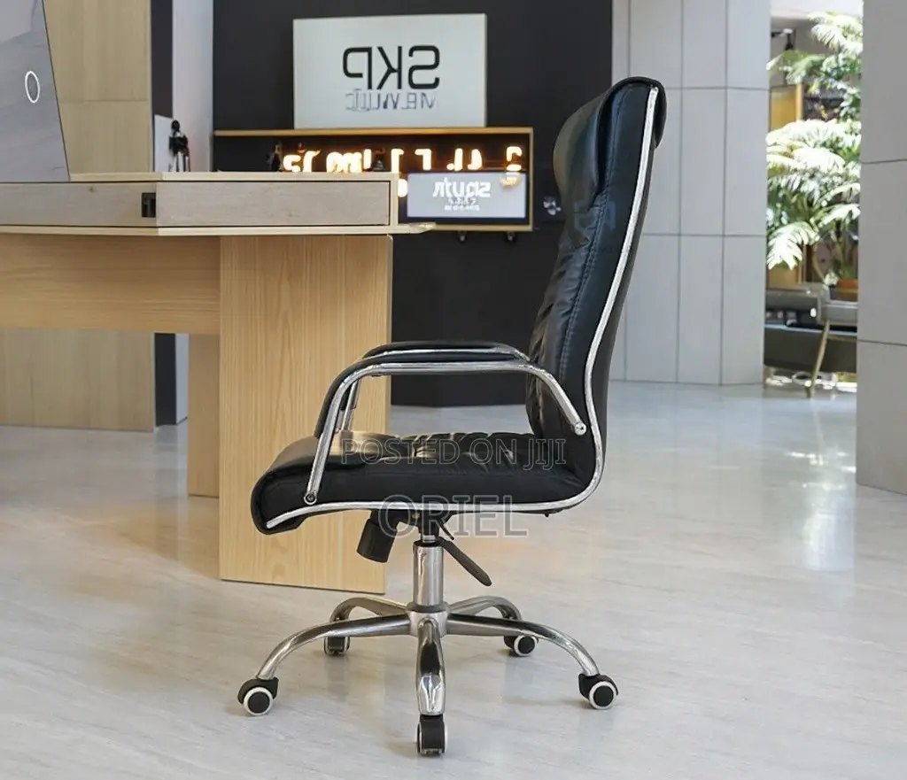 Office Chair : Sturdy Frame Executive Leather Visitor Office Chair