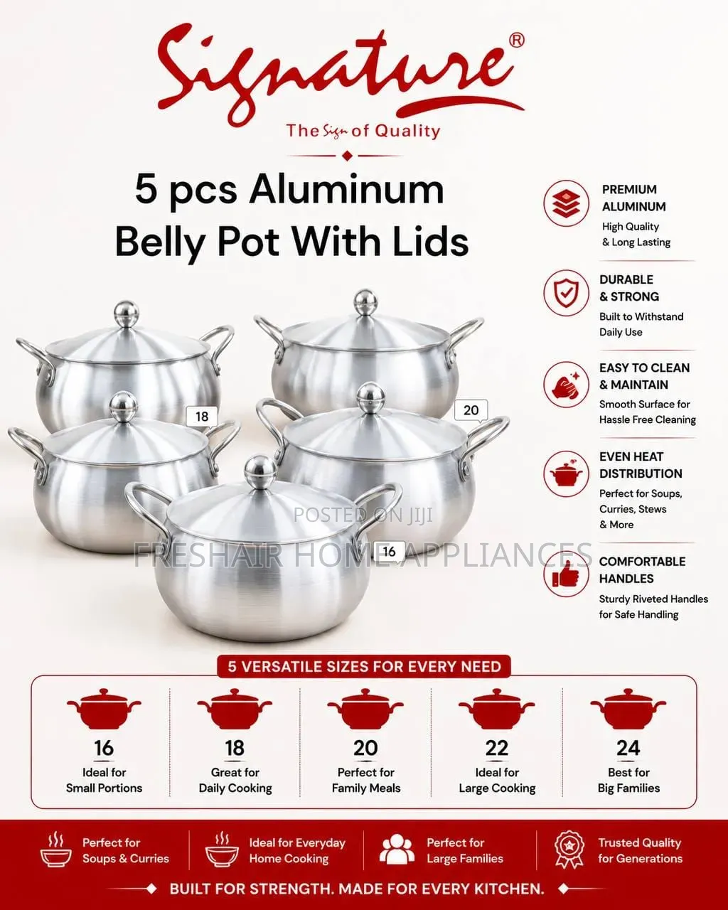 8pcs Aluminum Milk Pan Set With Lid