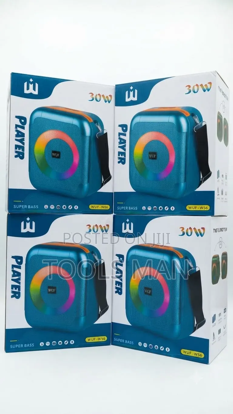 WUF-WS6 30W Portable Bluetooth Speaker With RGB Light Super Bass.