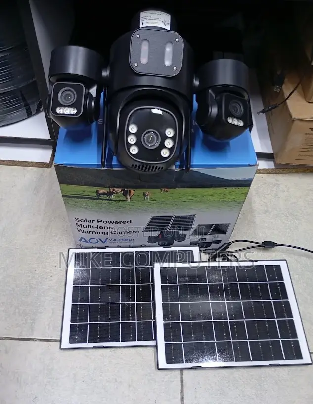4G Solar CCTV Camera Kenya | Triple Lens 20MP Dual Panel