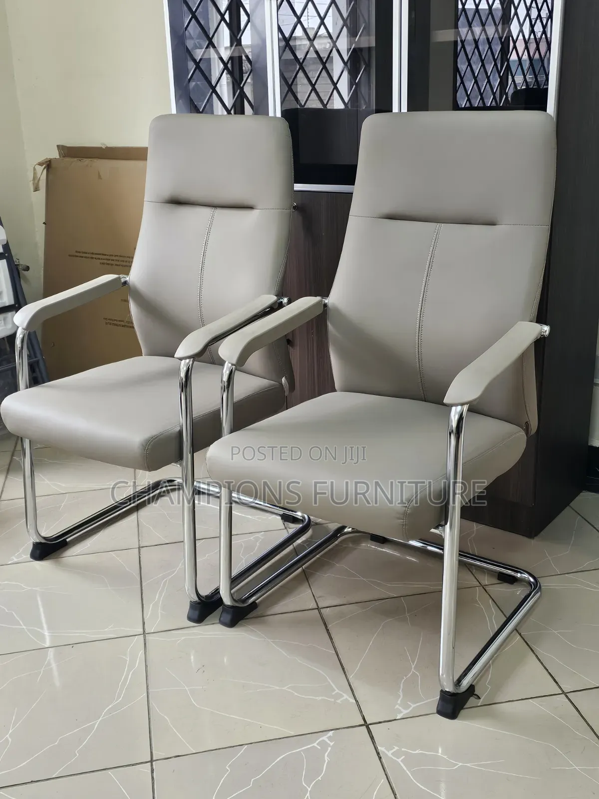 Beige Cantilever Executive Office Chair