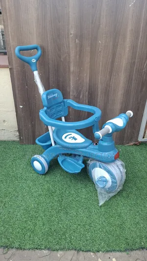 Kids Fancy Tricycle With Parent Control Handle Safety Guards