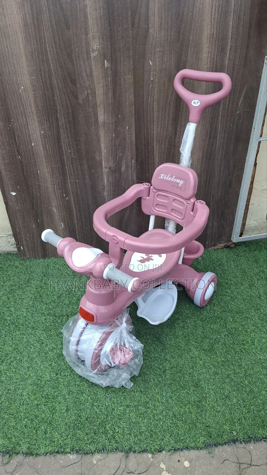 Kids Fancy Tricycle With Parent Control Handle Safety Guards