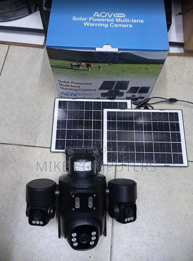 Triple Lens 4G Solar PTZ Camera 4 Dual Panel