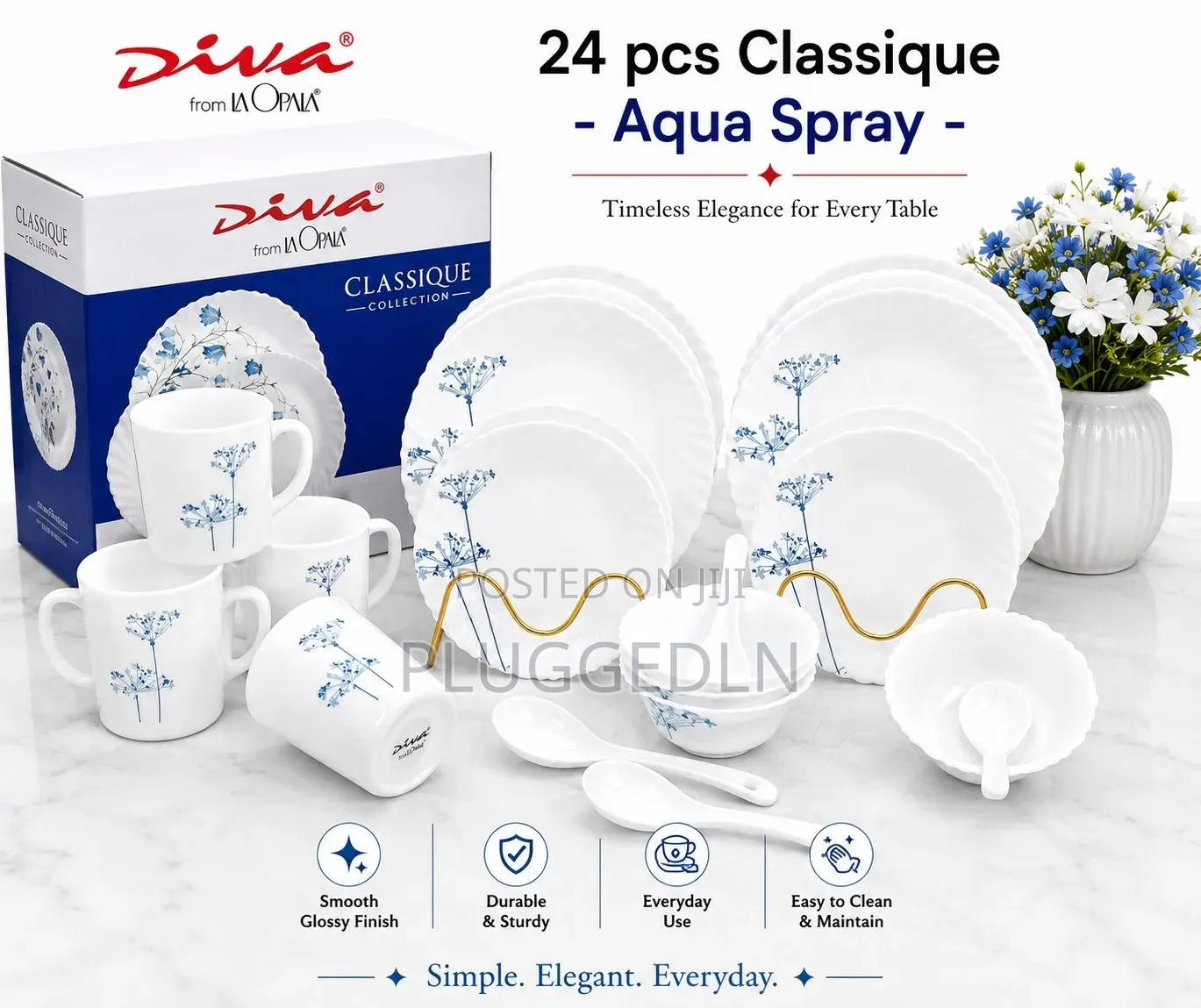 24-Piece Classique Glass Dinner Set.