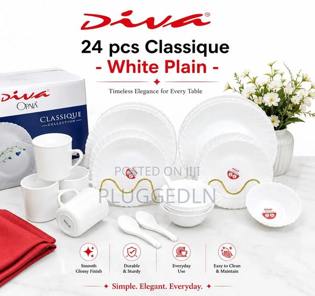 24-Piece Classique Glass Dinner Set. - thumbnail 2