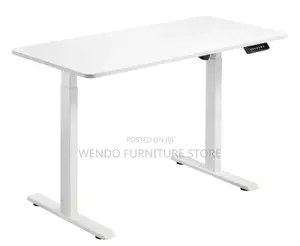 Office Desk; 1.2 Meter White Electric Desk With Flexible Stand Height