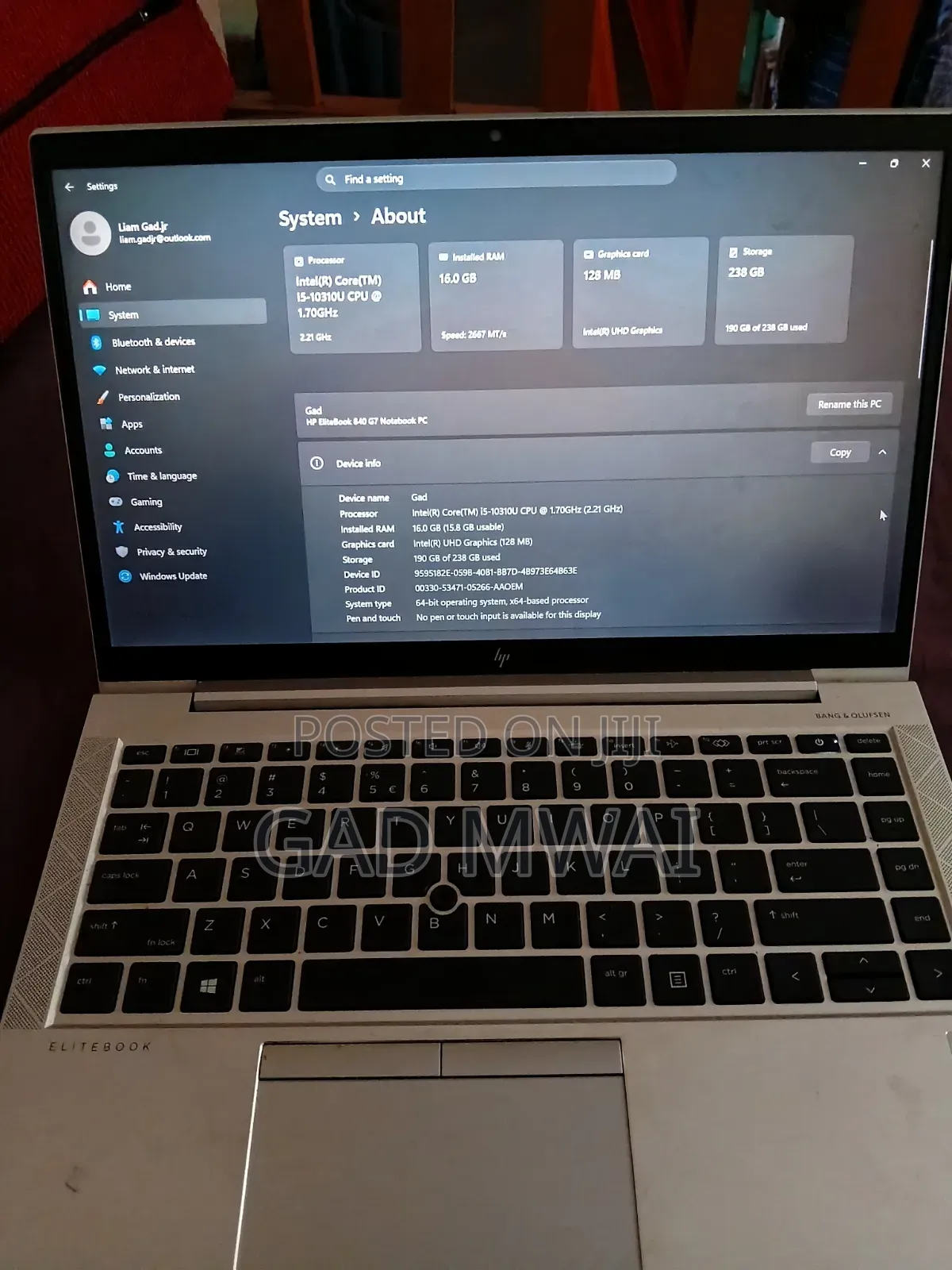 Laptop HP EliteBook 840 G6 16GB Intel Core i5 SSD 256GB