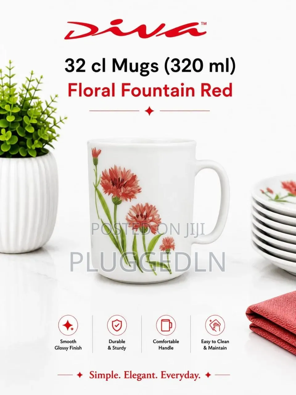 36 Pieces Per Box (6 Sets) Glass Mugs (320ml)