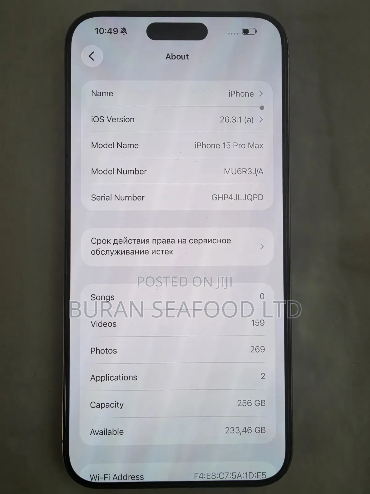 Apple iPhone 15 Pro Max 256 GB Silver