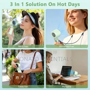3 in 1 Portable Mini Handheld Neck Fan Rechargeable Digital Display