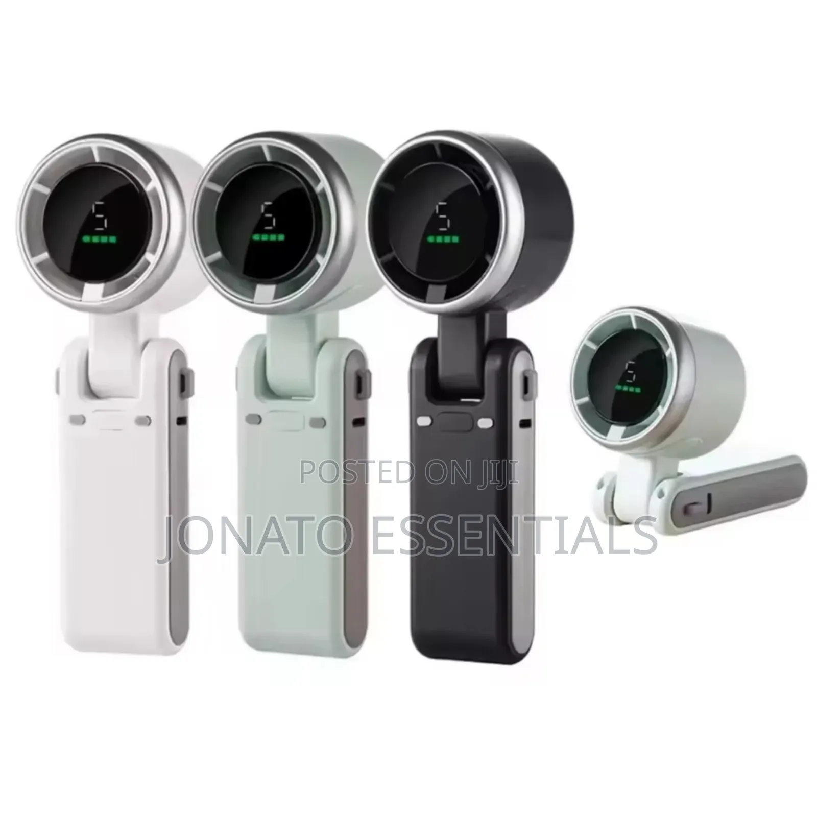 3 in 1 Portable Mini Handheld Neck Fan Rechargeable Digital Display