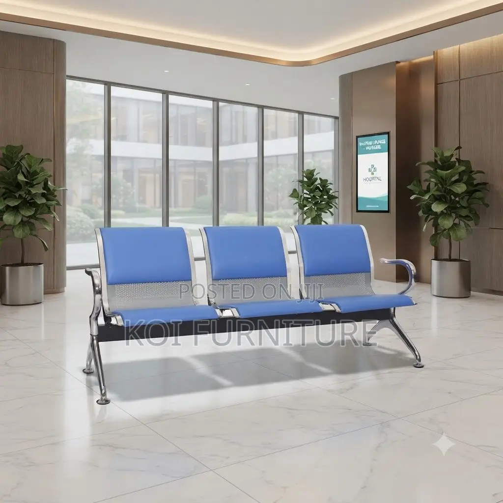 Office Benches; Three Seaters Leather Reception Office Conference Seat