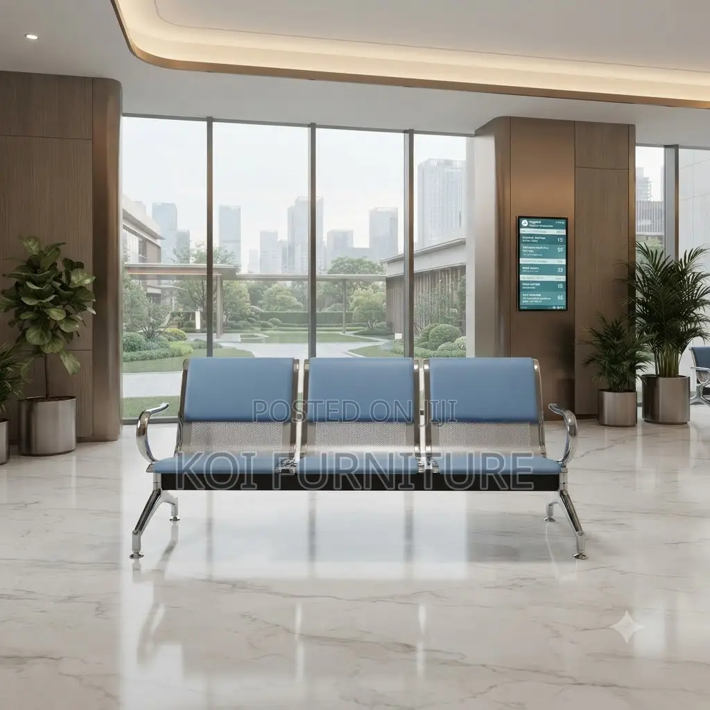 Office Benches; Three Seaters Leather Reception Office Conference Seat