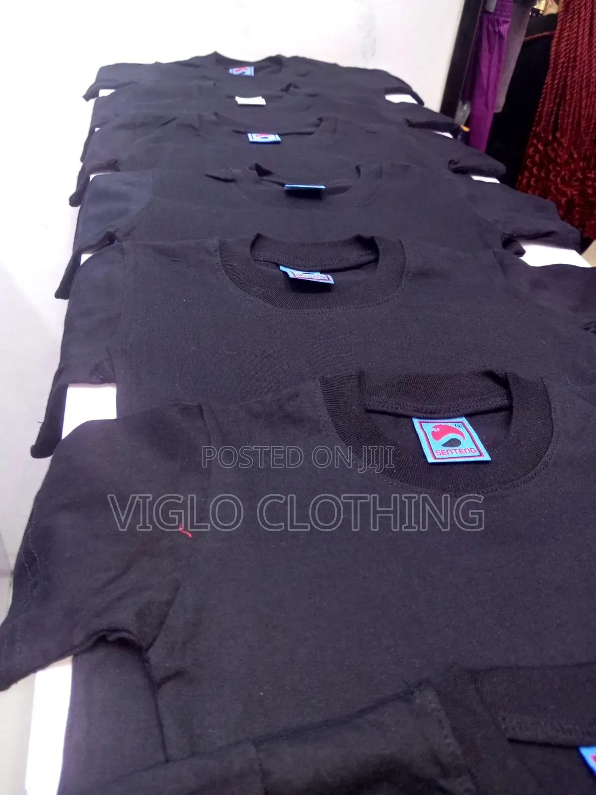 Wholesale Black Plain Kids Roundnecks