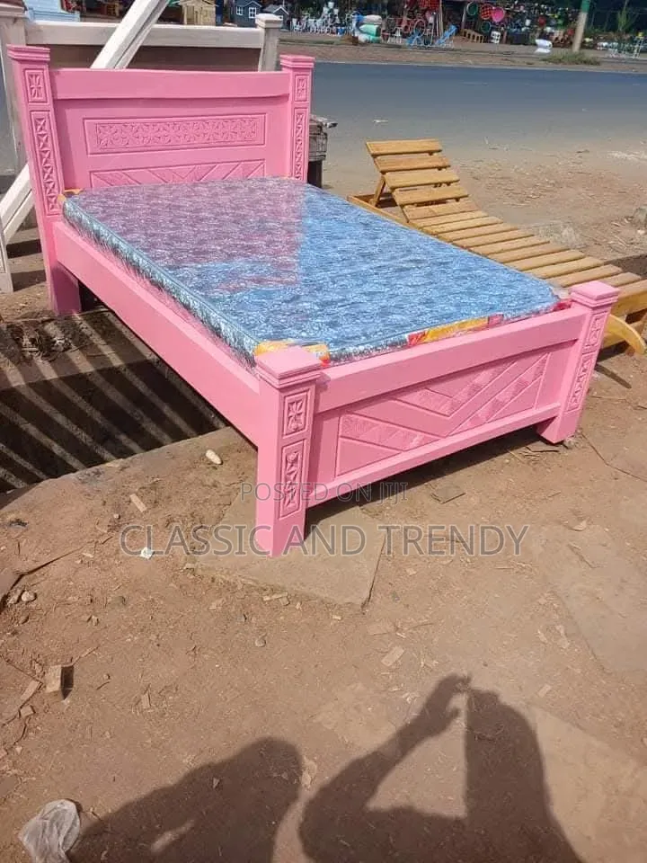 Pink Wooden Bed 4x6