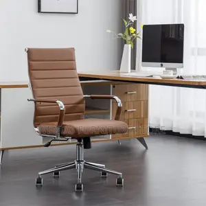 Office Chairs; Executive Office Chairs With Brown Leather Backrest