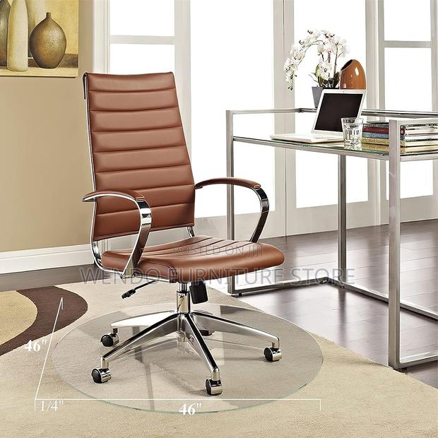 Office Chairs; Executive Office Chairs With Brown Leather Backrest - thumbnail 2