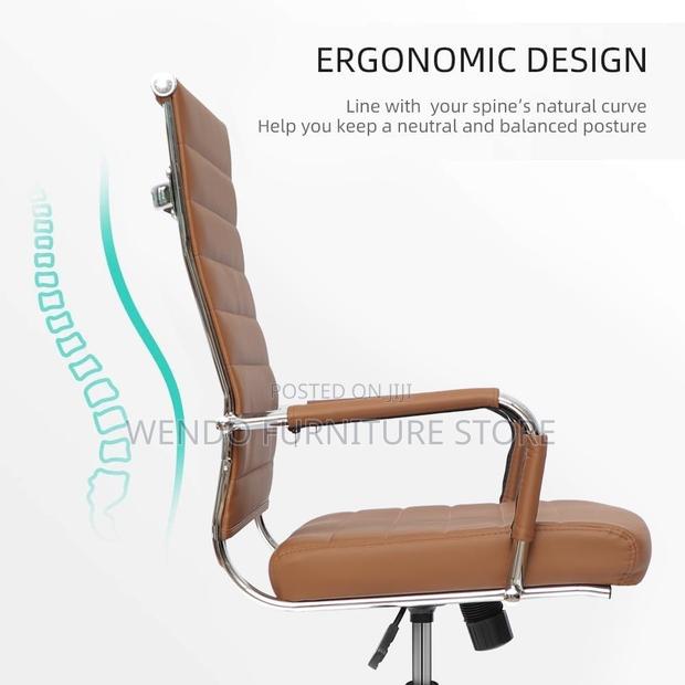 Office Chairs; Executive Office Chairs With Brown Leather Backrest - thumbnail 3