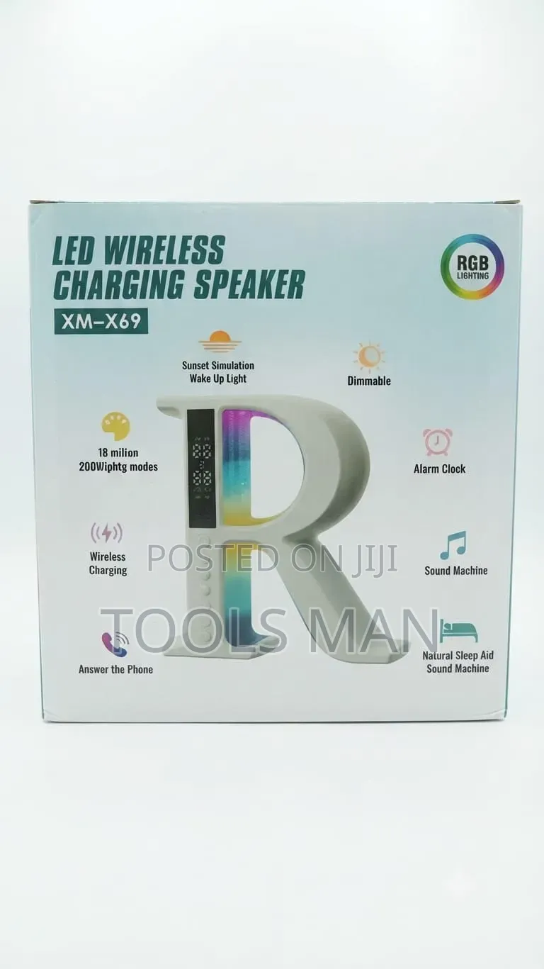 XM-X69 LED RGB Wireless Charging Speaker Alarm Clock.