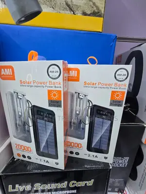 20000mAh AMI AM-26 Power Bank With Built-in Charging Cables