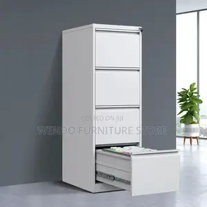 Office Cabinet; Four Drawers Steel Modern Grey Cabinet With Key Locks