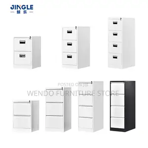 Office Cabinet; Four Drawers Steel Modern Grey Cabinet With Key Locks