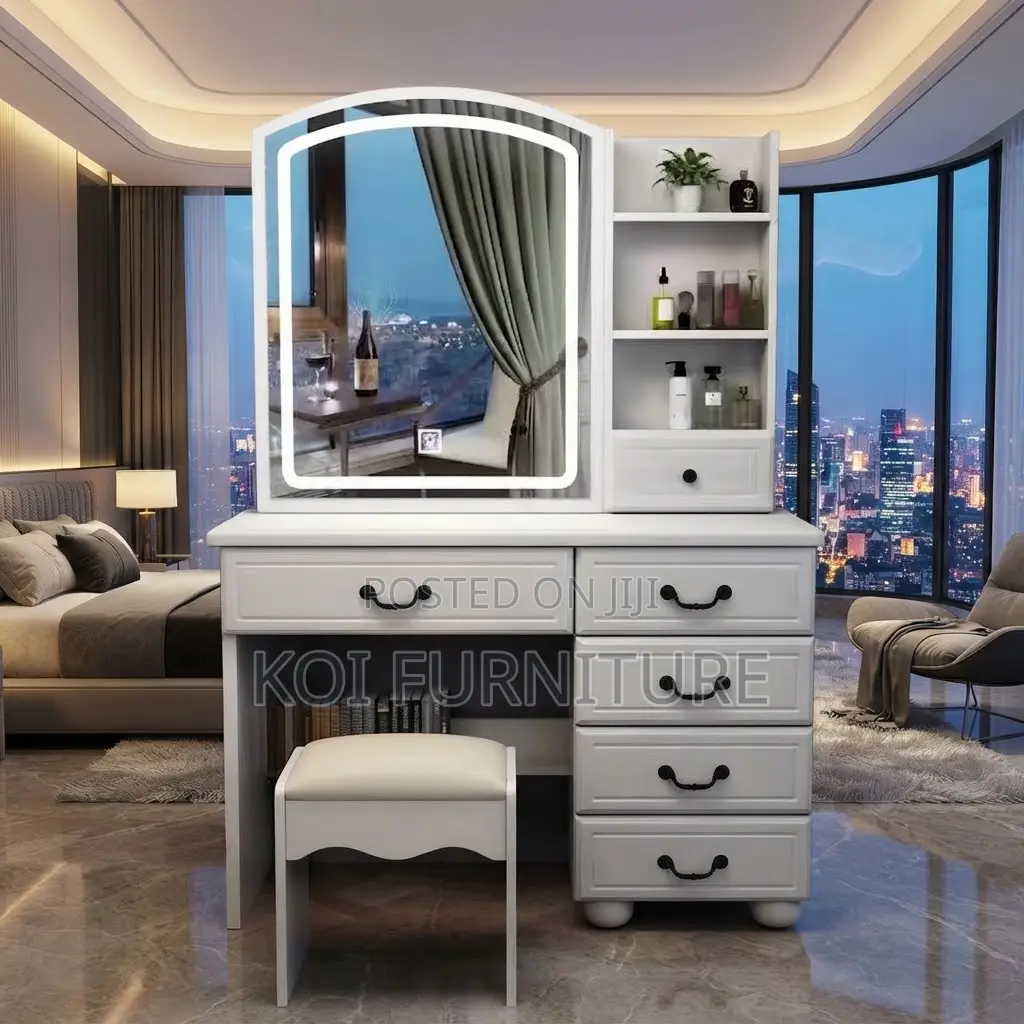 Dressers; Modern Elegant Vanity Table Set With Drawers