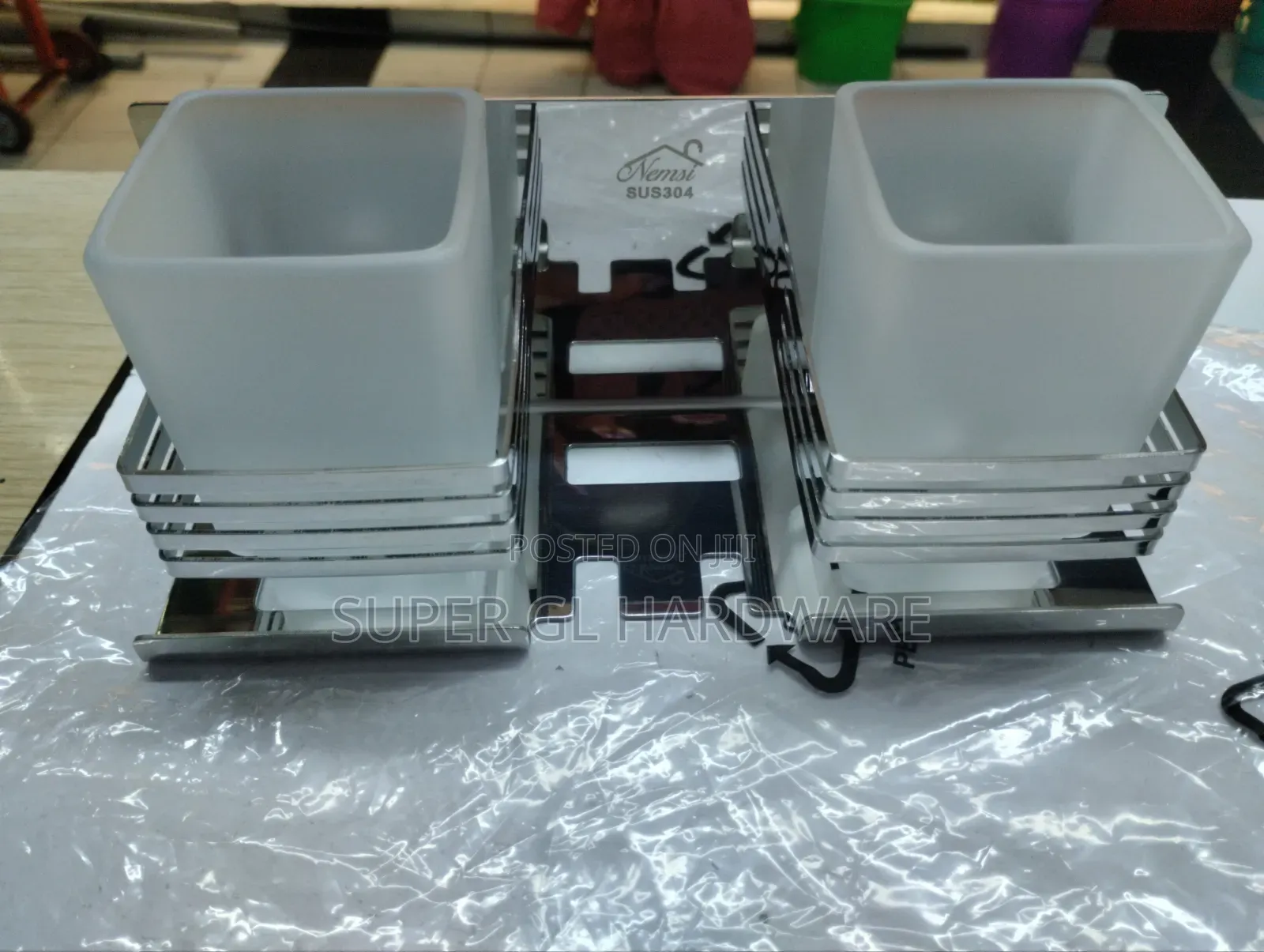 Wall Mounted Double Tumbler Holder