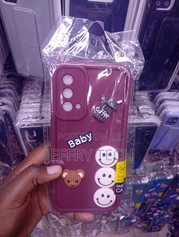 Maroon Silicone Phone Case Features 3D Decorations