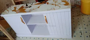TV STAND 4ft by 2ft White With Marble Sheet Top