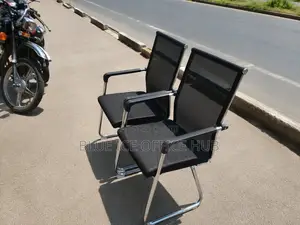 Black Mesh Visitors Office Chair With Armrest