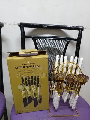 24PCS Spoon Fork Knife Set With Rack