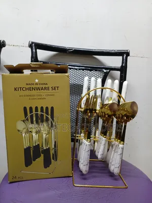 24PCS Spoon Fork Knife Set With Rack