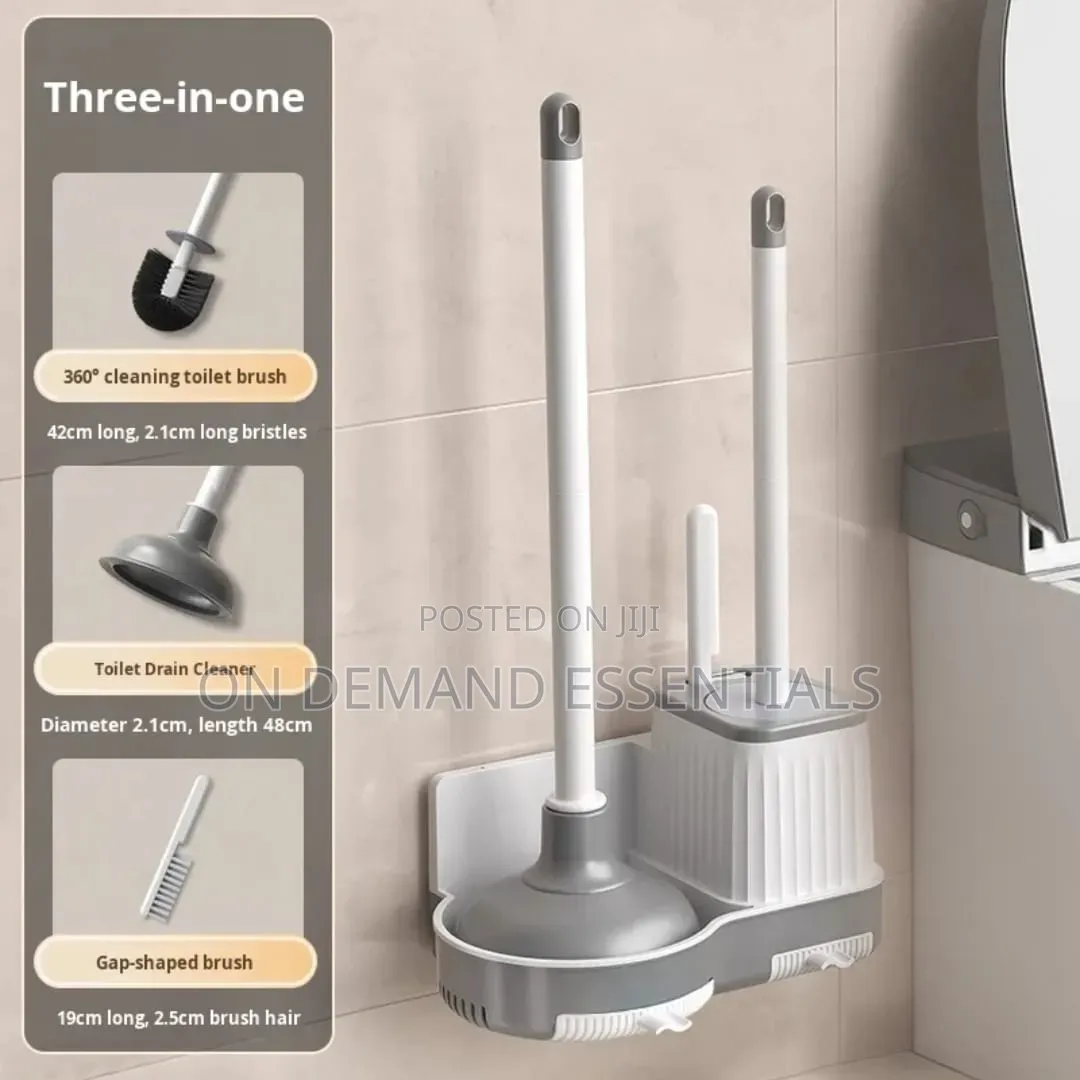 3 in 1 Toilet Brush Plunger Set