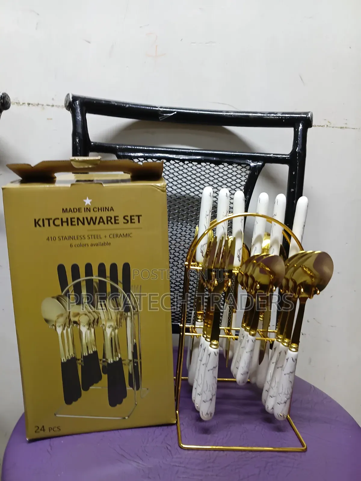 Elegant Marble Handle Cutlery Set – 24 Pieces