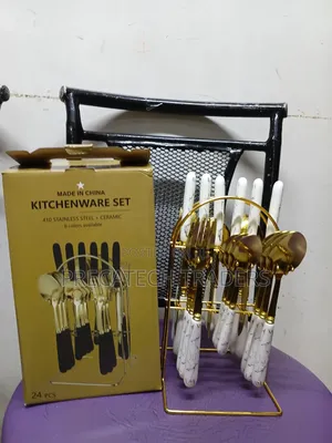 Elegant Marble Handle Cutlery Set – 24 Pieces