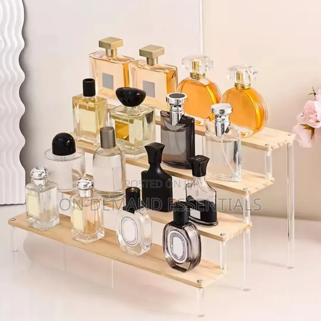 4-Tier Wooden Acrylic Perfume Display Stand