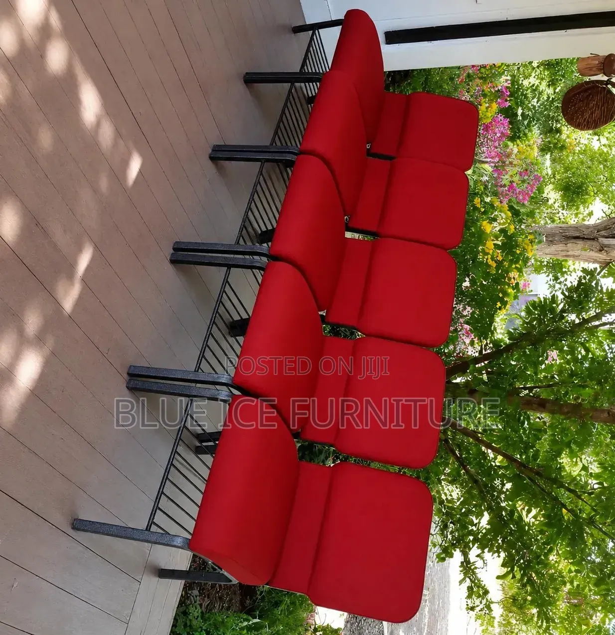 Red Padded Office Waiting Chair