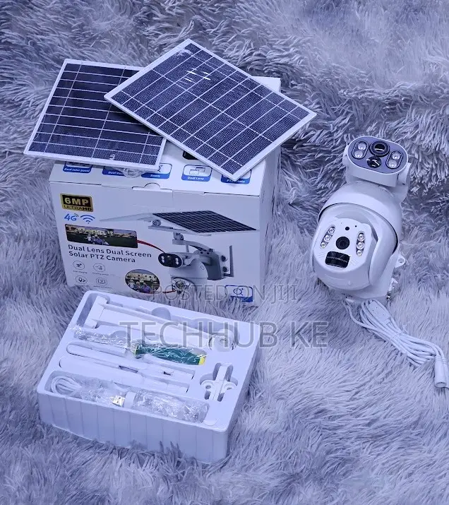 Ubox Dual Lens 6mp Free Battery Powered, Pan Tilt Solar CCTV Camera