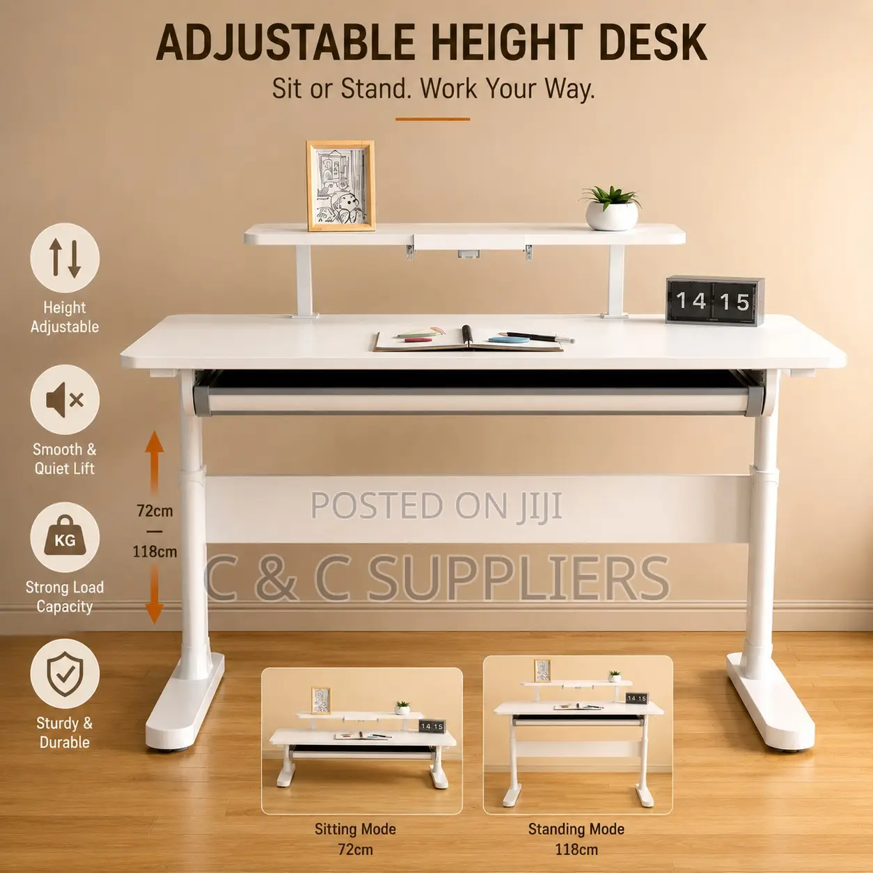Modern Manual Adjustable Sit Stand Desk